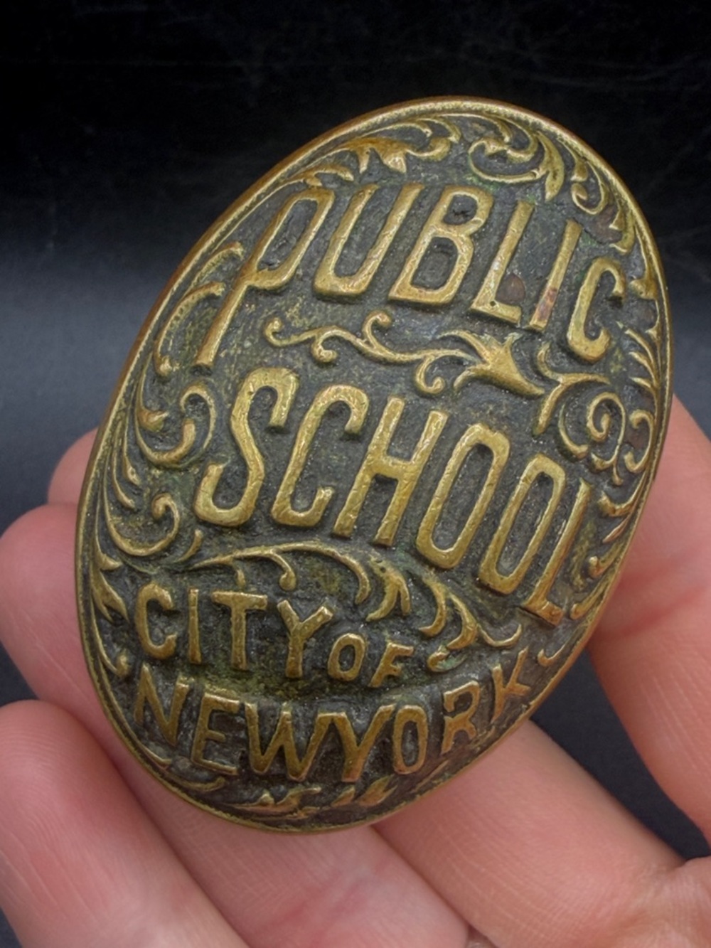 Vintage Public School City Of New York Brass Doorknob Door Handle Collectible